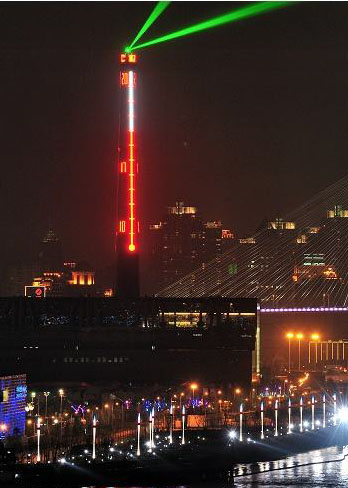 冷卻塔亮化施工效果